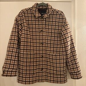 Madewell Brown and Cream Plaid Coat